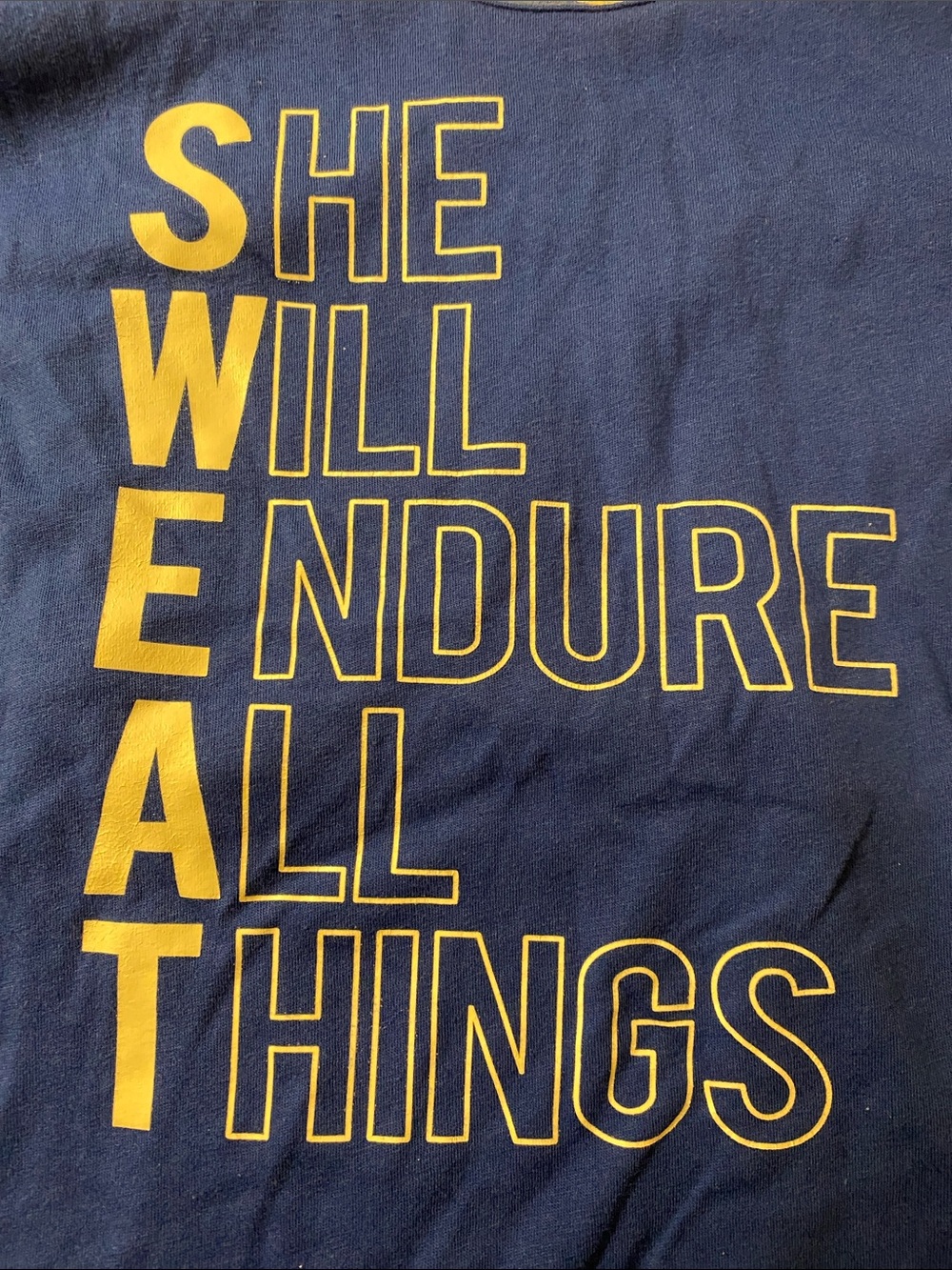 Next Level Apparel Navy Tank with Yellow Motivational Graphic